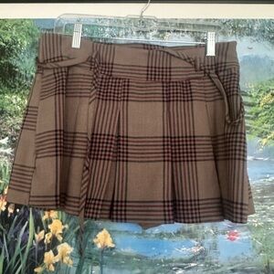 Hollister Plaid Brown Skirt